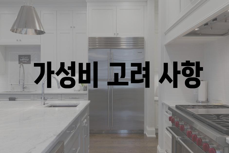  가성비 고려 사항