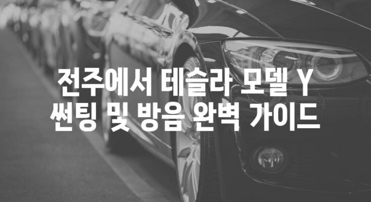 전주에서 테슬라 모델 Y 썬팅 및 방음 완벽 가이드