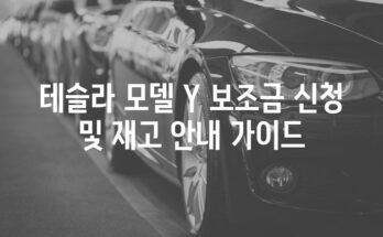 테슬라 모델 Y 보조금 신청 및 재고 안내 가이드