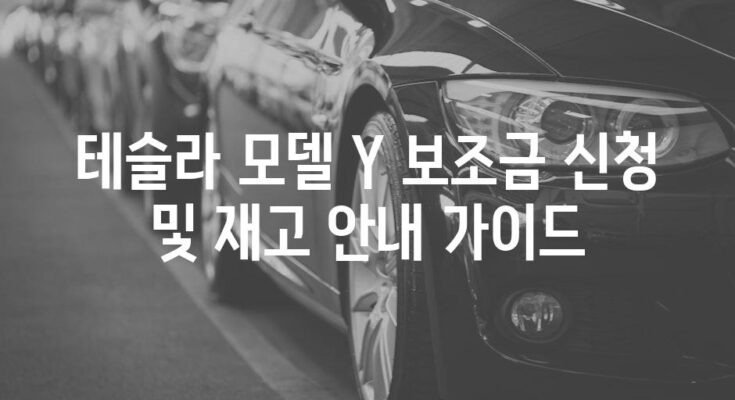 테슬라 모델 Y 보조금 신청 및 재고 안내 가이드