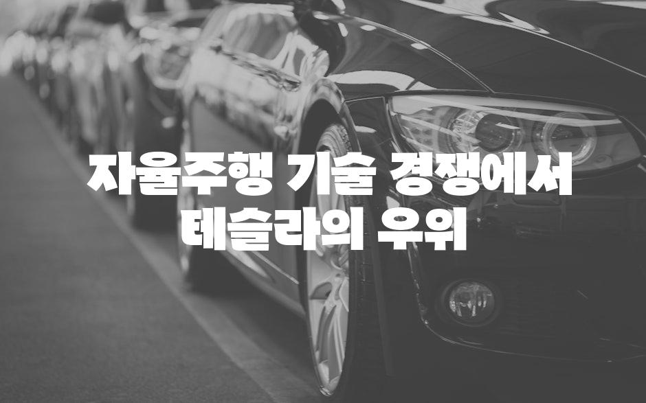  자율주행 기술 경쟁에서 테슬라의 우위