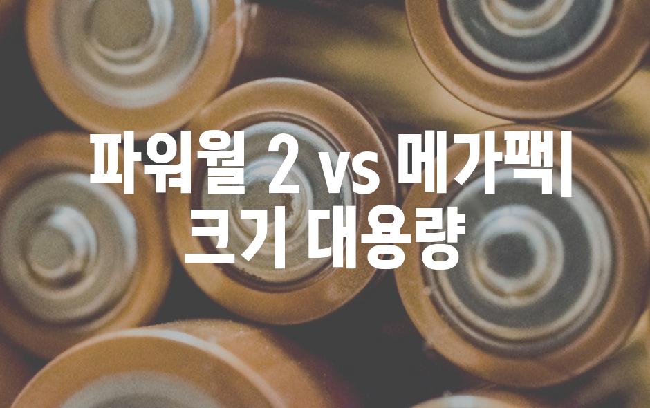  파워월 2 vs 메가팩| 크기 대용량