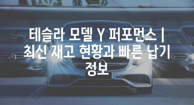 테슬라 모델 Y 퍼포먼스 | 최신 재고 현황과 빠른 납기 정보