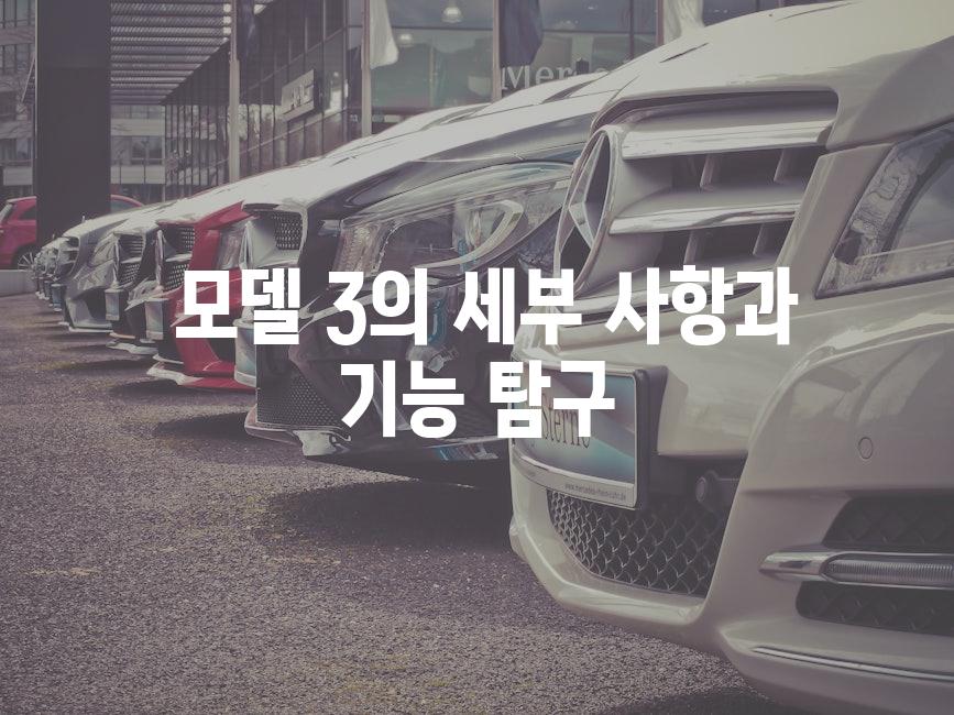  모델 3의 세부 사항과 기능 탐구