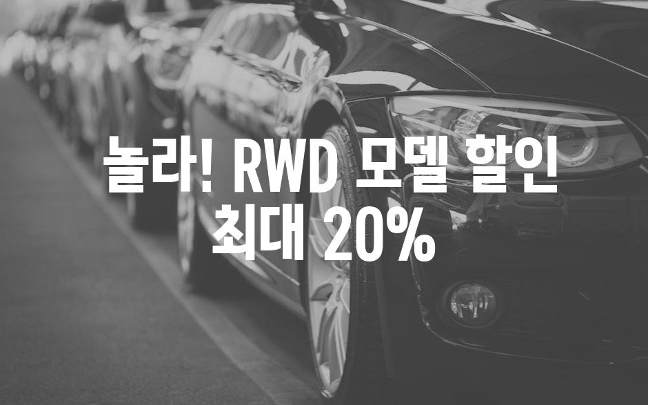  놀라! RWD 모델 할인 최대 20%