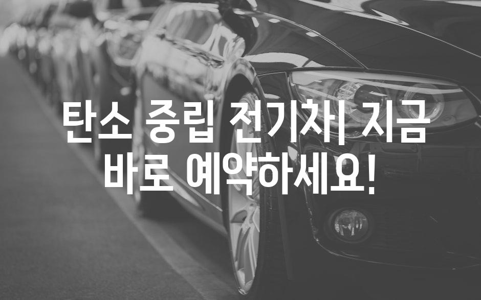  탄소 중립 전기차| 지금 바로 예약하세요!