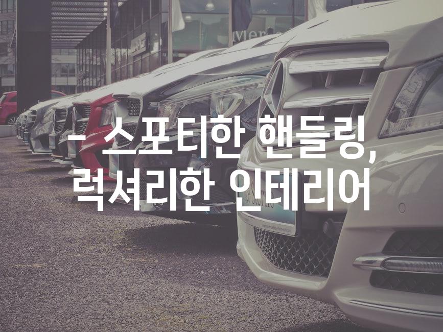 - 스포티한 핸들링, 럭셔리한 인테리어