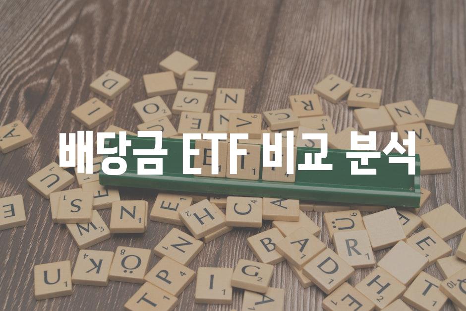  배당금 ETF 비교 분석