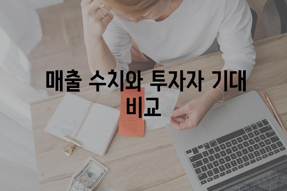  매출 수치와 투자자 기대 비교