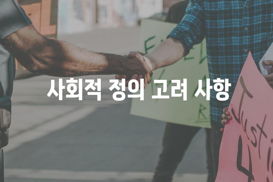  사회적 정의 고려 사항