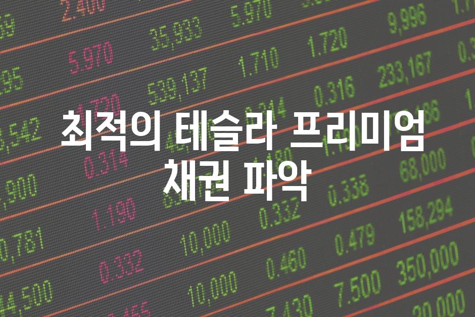  최적의 테슬라 프리미엄 채권 파악