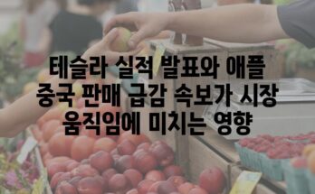 테슬라 실적 발표와 애플 중국 판매 급감 속보가 시장 움직임에 미치는 영향