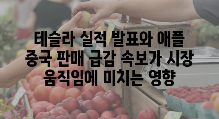 테슬라 실적 발표와 애플 중국 판매 급감 속보가 시장 움직임에 미치는 영향