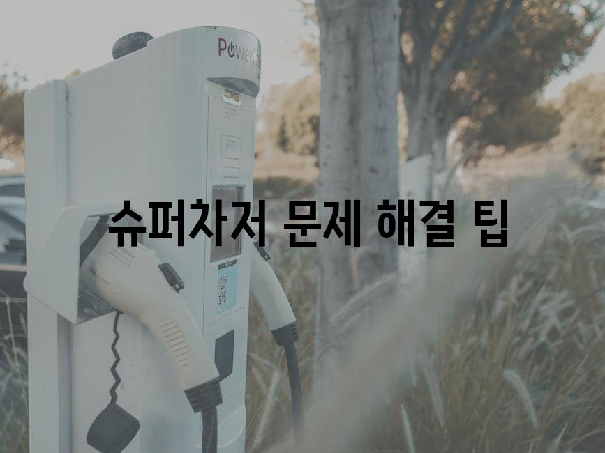  슈퍼차저 문제 해결 팁