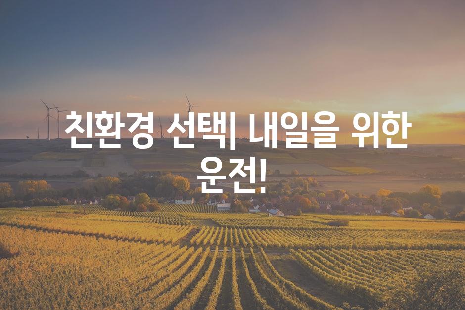  친환경 선택| 내일을 위한 운전!