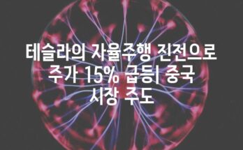 테슬라의 자율주행 진전으로 주가 15% 급등| 중국 시장 주도