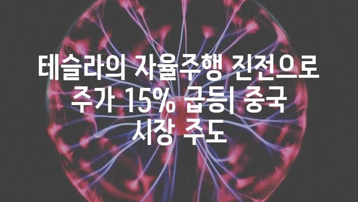 테슬라의 자율주행 진전으로 주가 15% 급등| 중국 시장 주도