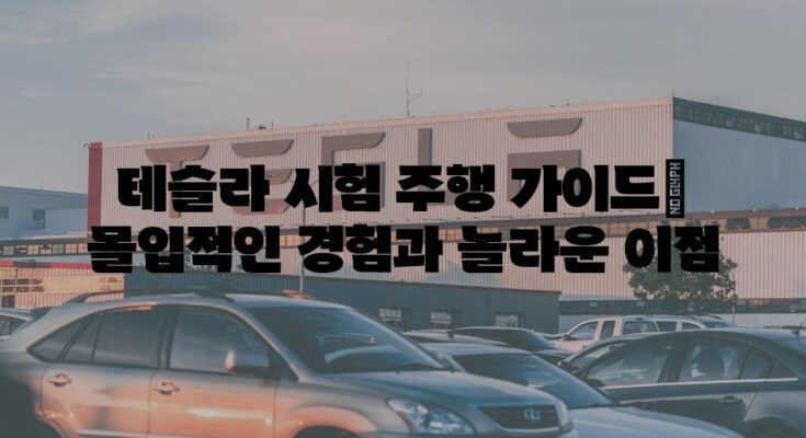 테슬라 시험 주행 가이드| 몰입적인 경험과 놀라운 이점