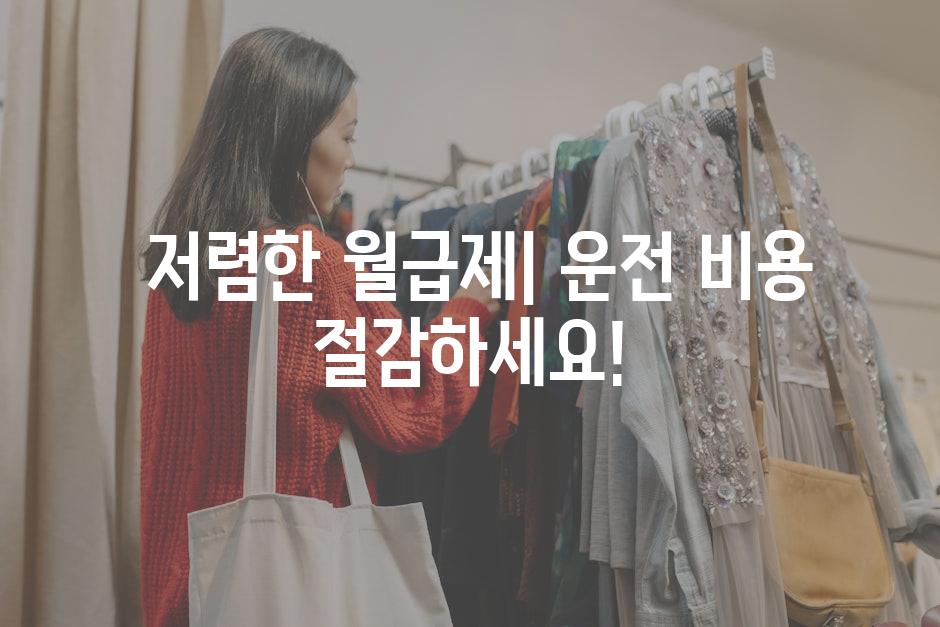  저렴한 월급제| 운전 비용 절감하세요!