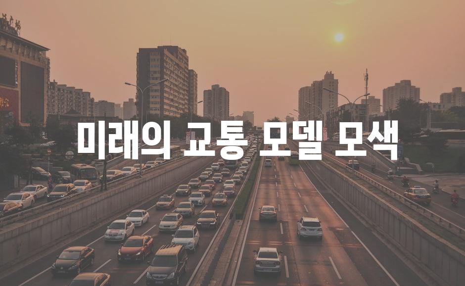  미래의 교통 모델 모색