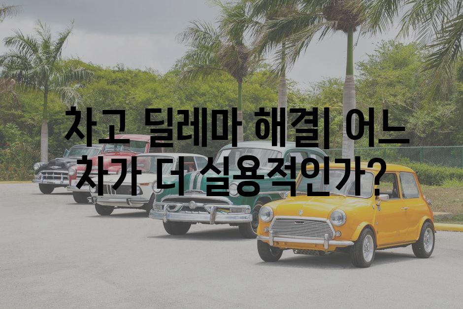  차고 딜레마 해결| 어느 차가 더 실용적인가?