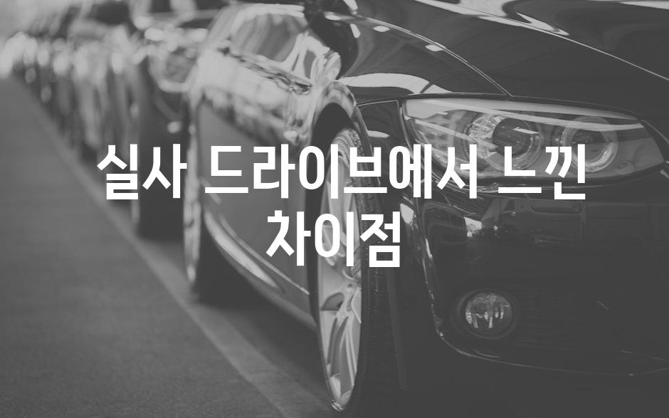  실사 드라이브에서 느낀 차이점