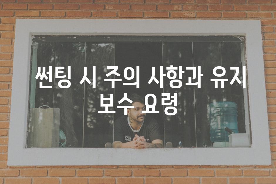  썬팅 시 주의 사항과 유지 보수 요령