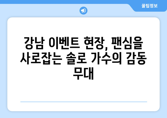 강남 응원 카페를 뜨겁게 달군 감성 폭발 솔로 가수는 누구? | 한국 최고 솔로 가수, 강남 이벤트, 팬심 사로잡는 무대