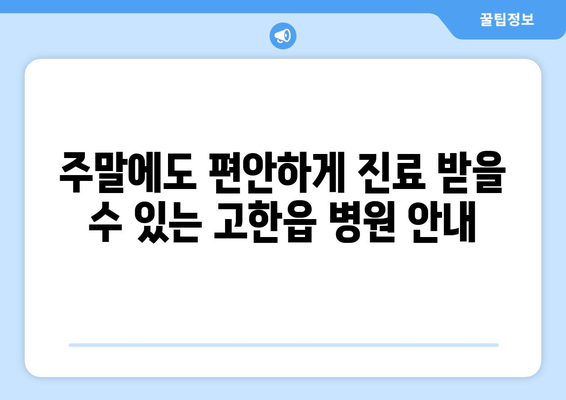 강원도 정선군 고한읍 일요일 휴일 공휴일 야간 진료병원 리스트