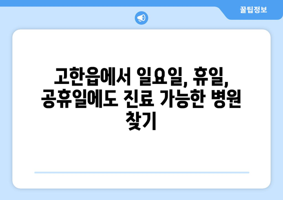 강원도 정선군 고한읍 일요일 휴일 공휴일 야간 진료병원 리스트