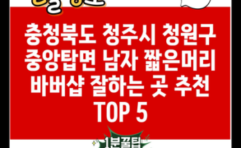 충청북도 청주시 청원구 중앙탑면 남자 짧은머리 바버샵 잘하는 곳 추천 TOP 5