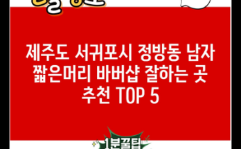 제주도 서귀포시 정방동 남자 짧은머리 바버샵 잘하는 곳 추천 TOP 5