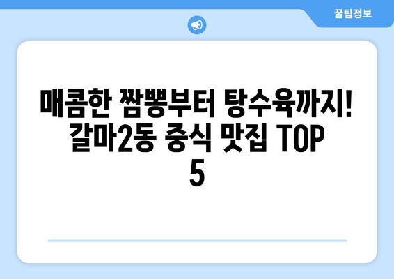 대전시 서구 갈마2동 점심 맛집 추천 한식 중식 양식 일식 TOP5