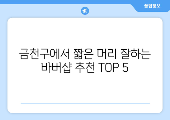 서울시 금천구 시흥제3동 남자 짧은머리 바버샵 잘하는 곳 추천 TOP 5