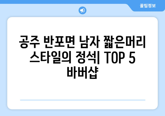 충청남도 공주시 반포면 남자 짧은머리 바버샵 잘하는 곳 추천 TOP 5