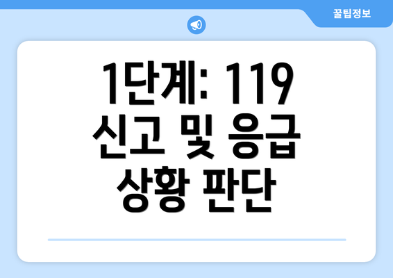 1단계: 119 신고 및 응급 상황 판단