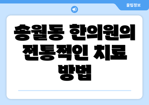 송월동 한의원의 전통적인 치료 방법