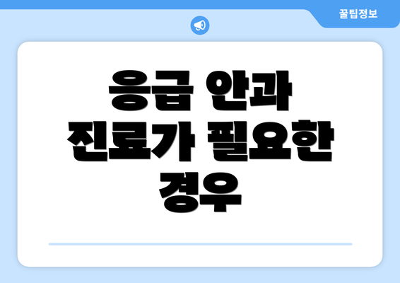 응급 안과 진료가 필요한 경우