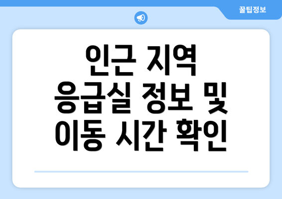 인근 지역 응급실 정보 및 이동 시간 확인