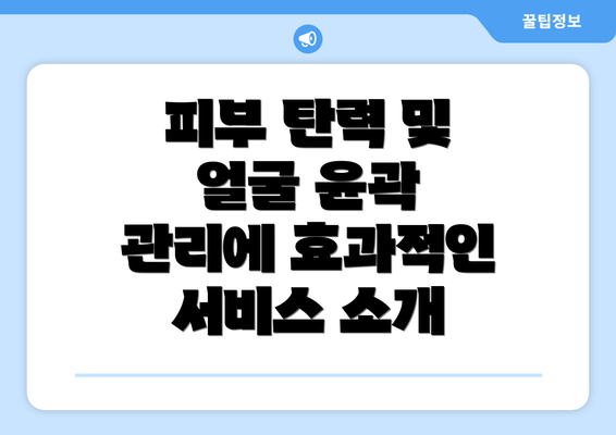 피부 탄력 및 얼굴 윤곽 관리에 효과적인 서비스 소개